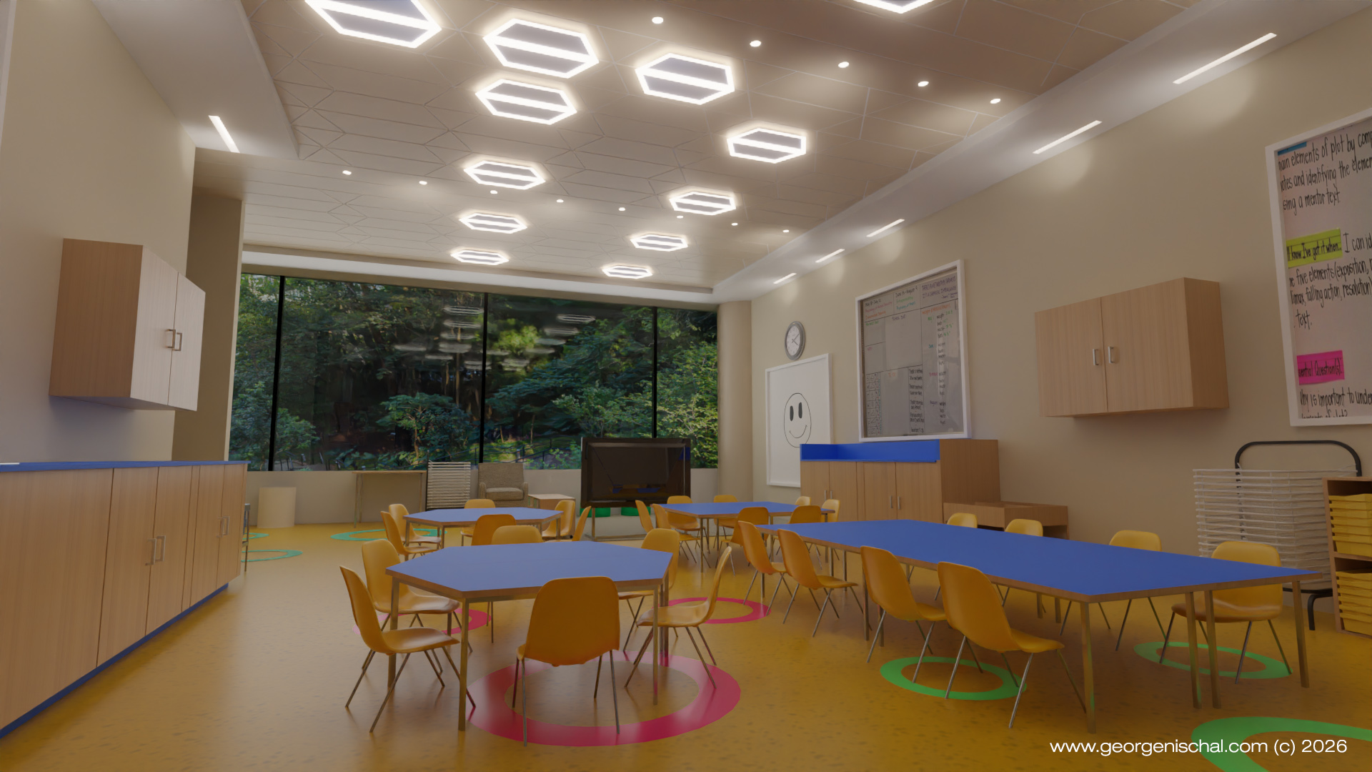 classroom interior visualisation Classroom interior visualisation